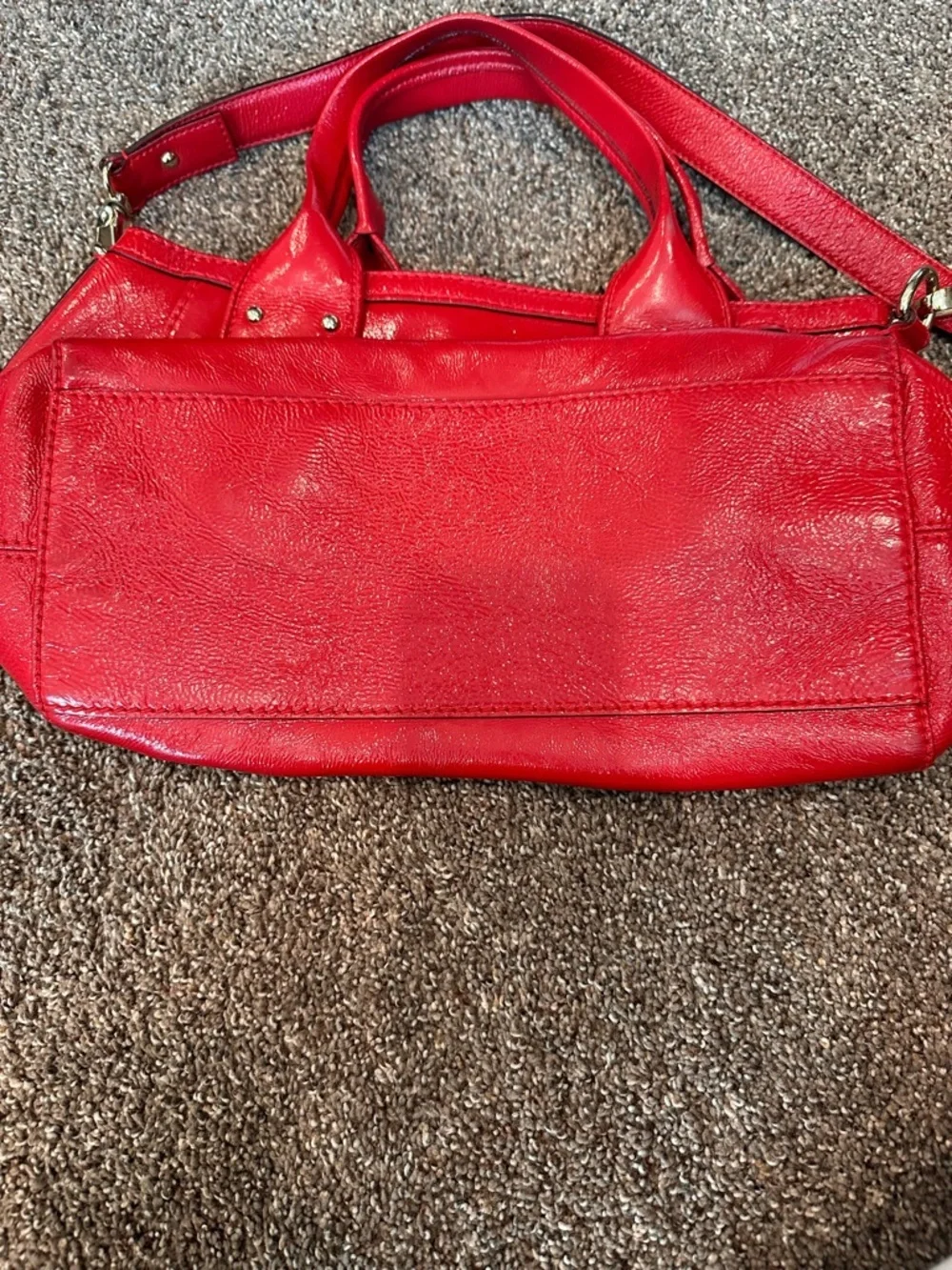 Kate Spade Candy Apple Red Patent Leather Satchel Crossbody Bag